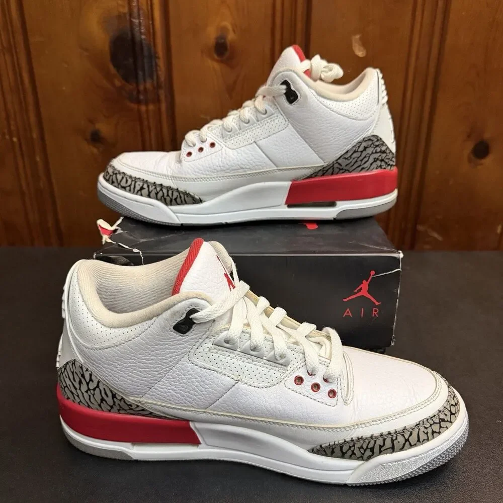 Jordan 3 Katrina Hall Of Fame Size 9.5 Men (136064-116) OG Box White Cement